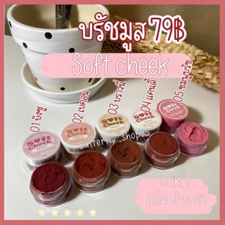 พร้อมส่ง บรัชมูส soft Cheek ทาได้เเก้มปากตา ซอฟชีค บรัช บรัชออน ลิปเนื้อมูส ลิปเซต อายเเชโดว์ บัสมูส บัดมูด