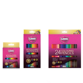 ดินสอสี สีไม้ Master art 12 สี และ 24 สี (รุ่นหัวเดียว) มาสเตออร์ อาร์ต Coloured Pencils