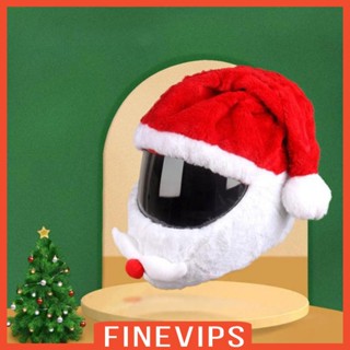 [Finevips] หมวกซานตาคลอส คริสต์มาส สําหรับขี่รถมอเตอร์ไซด์