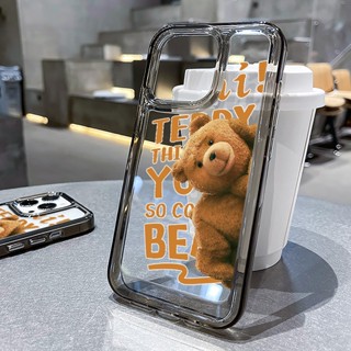 เคสโทรศัพท์มือถือนิ่ม ลายหมีเท็ดดี้ ภาษาอังกฤษน่ารัก สําหรับ iPhone 14 Pro Max 13 Pro Max i13 13pro 11 Pro Max i11 X XR Xs Max iPhone 12Pro 12 Pro Max iPhone 7plus 8plus 6plus