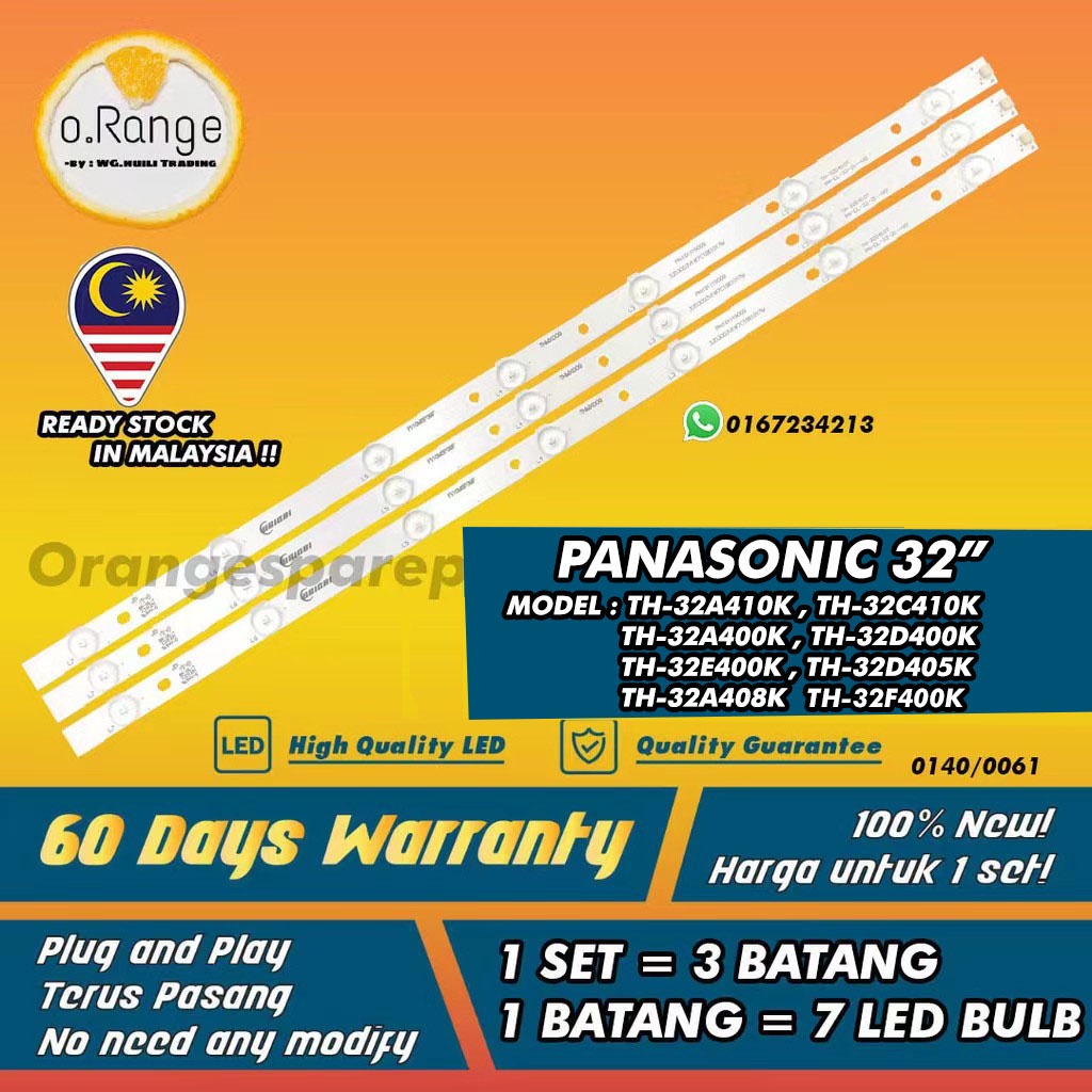 TH-32E400K TH-32A410K TH-32A400K/ TH-32C410K TH-32D400K / TH-32D405K PANASONIC 32" LED TV BACKLIGHT 