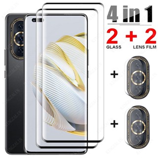 4 IN 1 ฟิล์มกระจกนิรภัยกันรอยหน้าจอ และเลนส์กล้องหลัง สําหรับ Huawei Nova 10 Pro Nova10 4G 2022 Nova 10SE