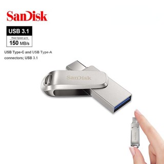 Sandisk แฟลชไดรฟ์ แบบคู่ LUXE Type-C OTG USB 3.1 DC4 150MB/S 512GB/1TB