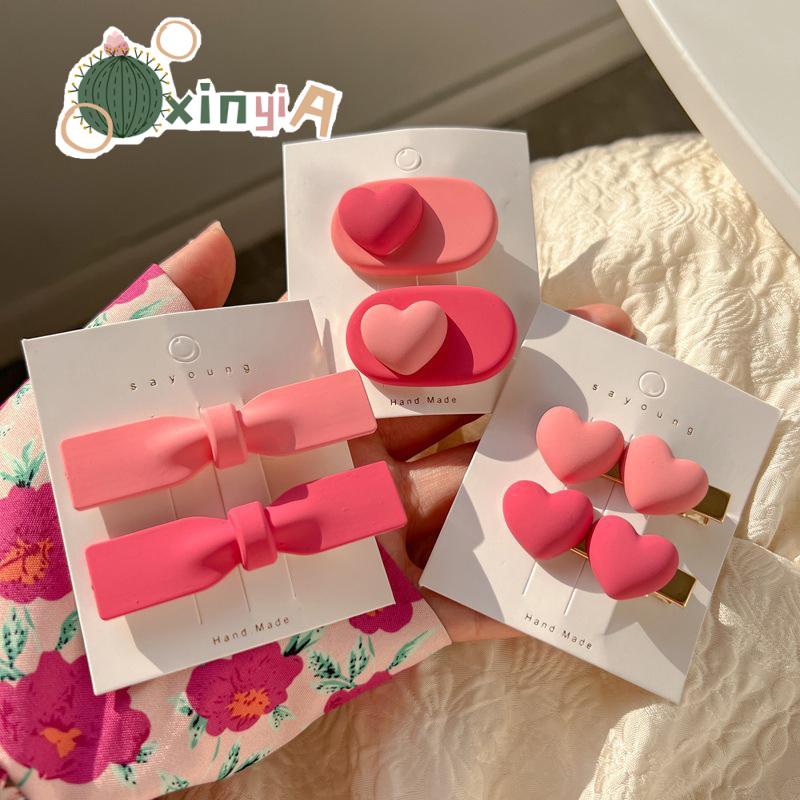 【 Xinyia 】น่ารัก สีชมพู ผู้หญิง ผมม้า กิ๊บติดผม โพกศีรษะ สำหรับฤดูร้อน 2024