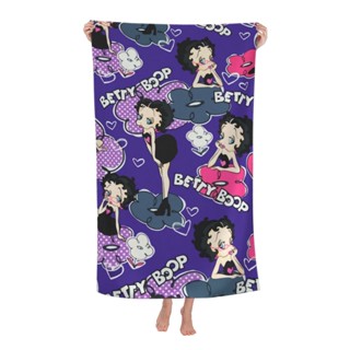 Betty Boop ผ้าขนหนูไมโครไฟเบอร์ แบบนิ่ม ดูดซับน้ําได้ดี แห้งเร็ว ไม่ซีดจาง อเนกประสงค์ ขนาด 130*80 ซม. (52*32 นิ้ว)