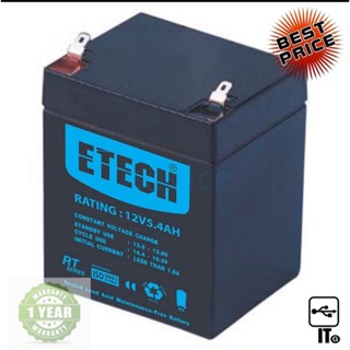 Battery 5.4Ah 12V ETECH BATTERY for UPS แบตเตอรี่ ประกัน 1Y เครื่องสำรองไฟฟ้า แบตสำรอง เเบตสำรองยูพีเอส