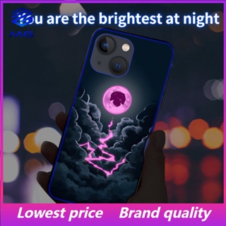 เคสโทรศัพท์มือถือแบบแก้ว มีไฟกระพริบ LED เปิดปิดด้วยเสียง ลาย MG สําหรับ iPhone 14Promax 14max 13Promax 12ProMax 7plus 8plus XR XS X XSMAX 11ProMax 11pro