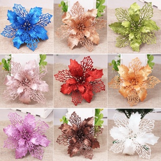 【AG】Christmas Flowers Fine Workmanship Not Wither No Withering Weather-resistant Wide Application Plastic Artificial Plants Handcraft for Home