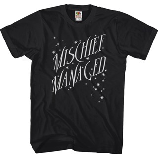 Mischief Managed Harry Potter T-Shirt เสื้อยืดไม่ต้องรีด เสื้อยืดเข้ารูป เสือยืดผู้ชาย