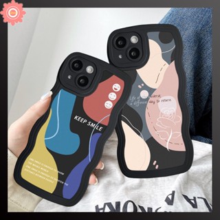 เคสโทรศัพท์มือถือ แบบนิ่ม ลายดอกไม้ หน้ายิ้ม สีตัดกัน สําหรับ iPhone 11 XR 14 12 13 Pro Max 7 8 6 6s 14 Plus 7Plus X XS Max SE 2020