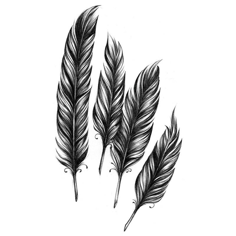 FEATHER PATTERN FASHION TATTOO STICKER QQ-090