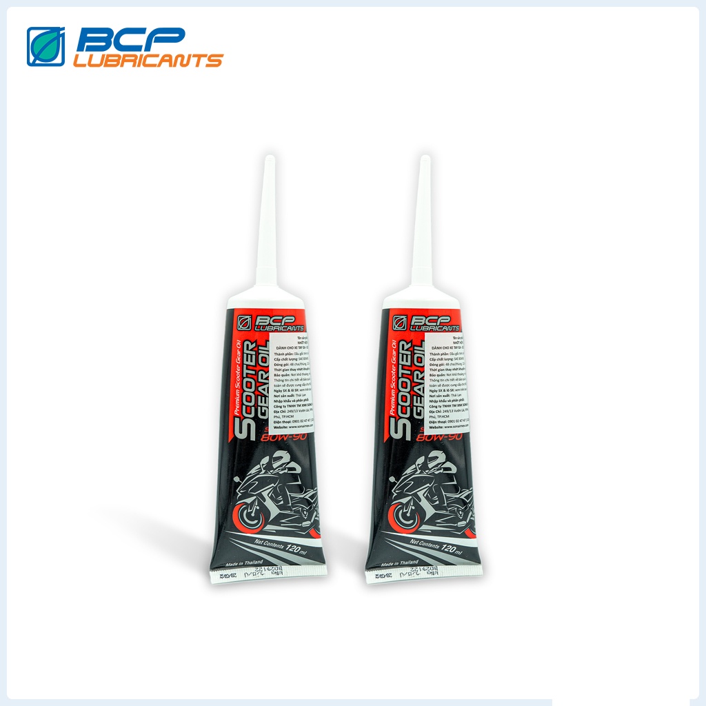Combo 2 SCOOTER น้ํามันเกียร์ (Gearbox OIL) BCP SCOOTER GEAR OIL - SAE 80W90 - API GL5 - 120mL Thail