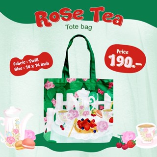 กระเป๋าผ้าลาย Rose Tea tote bag