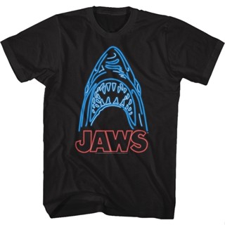 Neon Shark Jaws T-Shirt เสื้อครอปสายฝอ เสื้อยืดแฟชั่น