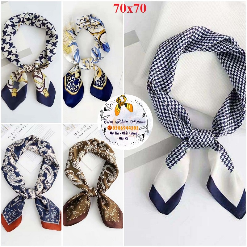 ผ้าพันคอไหมทรงสี่เหลี่ยม 70x70c m ผ้าพันคอ ผ้าโพกหัว ผ้าผูกคอ เพื่อให้ Milana camisole 2022 (20 รุ่น