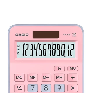 Casio Calculator เครื่องคิดเลข คาสิโอ รุ่น MX-12B-PKLB แบบตั้งโต๊ะสีสัน ขนาดกะทัดรัด 12 หลัก สีชมพูฟ้า