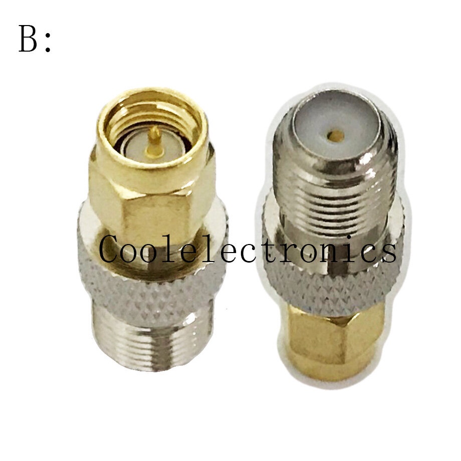 2ชิ้น SMA male / Female to F male / Female RF Coaxial อะแดปเตอร์เชื่อมต่อสายเคเบิ้ล #4