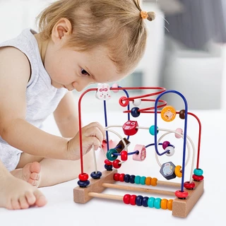Berma Baby ขดลวดลูกปัดลายสัตว์ IQพัฒนาสมอง BPA Free ฝึกสมอง ของเล่นไม้เสริมพัฒนาการ