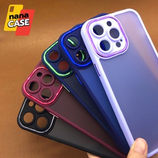 เคส i11 i13 Pro Max i14 i14+ i14 Pro i14 Pro Maxเคสขอบสีหลังขุ่นกันเลนส์กล้อง ขอบสีเลนส์เงาใช้ได้ทั้งชายและหญิง