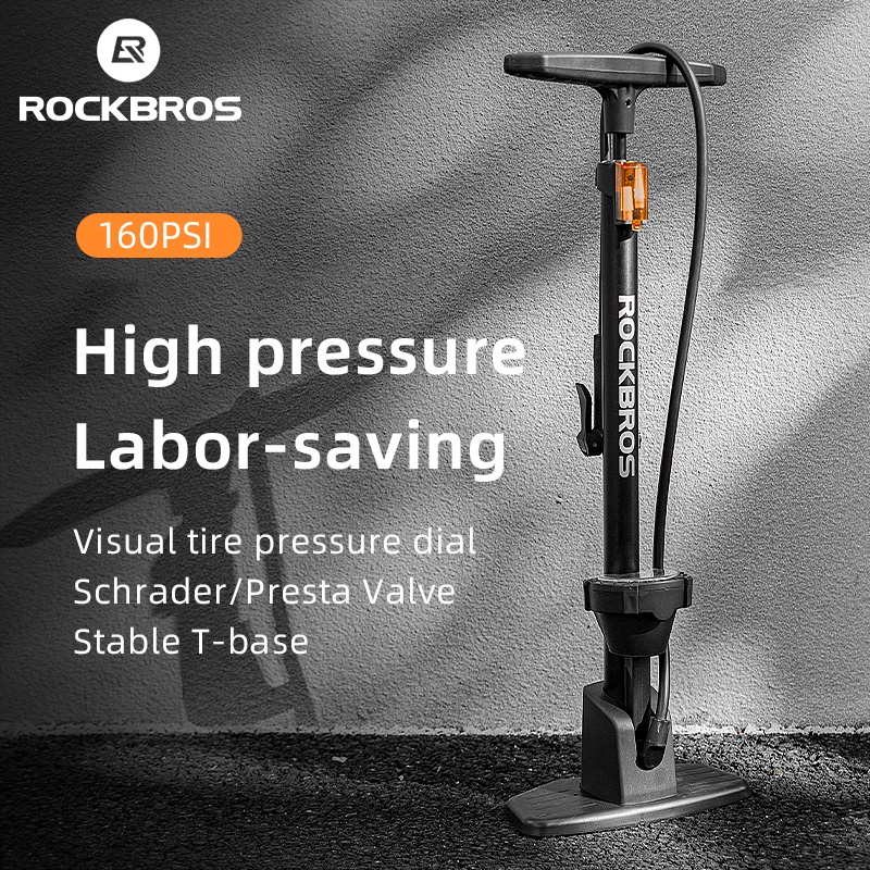 ROCKBROS เครื่องปั๊มลมยาง แรงดันสูง 160 PSI อเนกประสงค์ อุปกรณ์เสริม สําหรับรถจักรยานยนต์ รถยนต์ และบาสเก็ตบอล