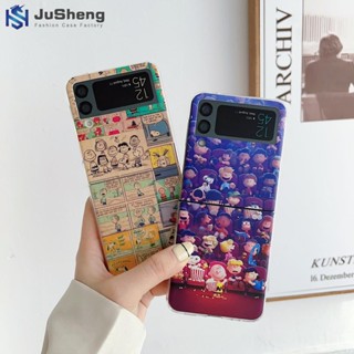 เคสโทรศัพท์มือถือ ลาย Jusheng Snoopy แฟชั่น สําหรับ Samsung Z Flip4 Z Flip3