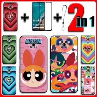 2 IN 1 เคสเซรามิค ป้องกันหน้าจอ พร้อมกระจกนิรภัย สําหรับ Nokia G50 Powerpuff Girls