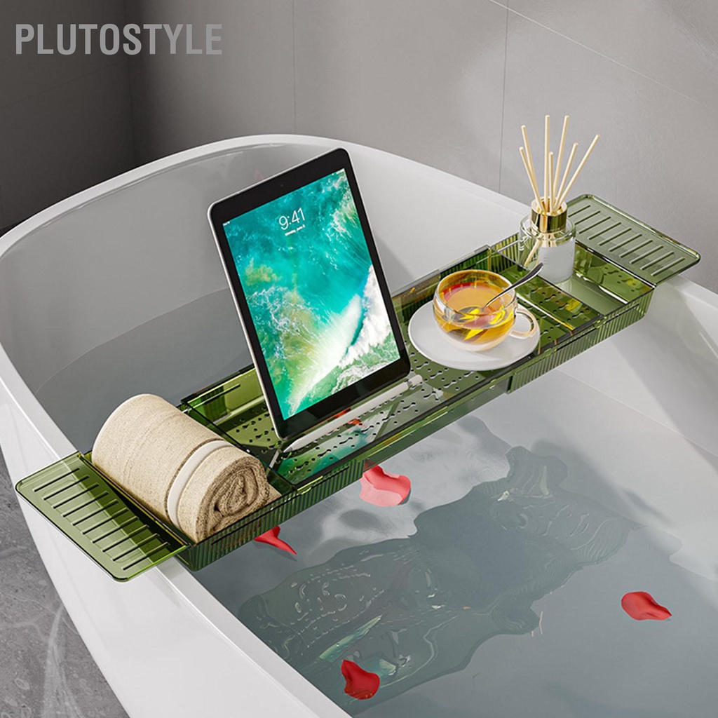 B'Plutostyle ชั้นวางของ อเนกประสงค์ ตะกร้าแขวนอ่างแช่น้ำ กันลื่น ขยายได้ หรูหรา สําหรับอ่างอาบน้ํา