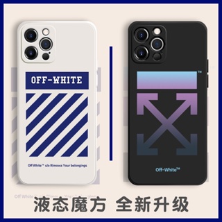 OFF-WHITE เคสไอโฟน for 7 8 plus 14พลัส iPhone 11 pro max เคส 14 plus case 12 13 14 promax X Xr Xs Max couple cover