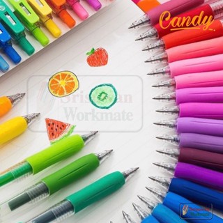 Candy ปากกาเจลสี 0.5 mm. สีตามด้าม Clip Color Gel Pen ปากกาสี ปากกาเจล ปากกา Grasp GGP19153 Juice Zebra Sarasa Dolly สไต