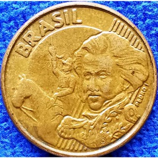 เหรียญ​บราซิล​ Brazil, 10 Centarvos, (รุ่น​Pedro), ใช้แล้ว,​#​2484L