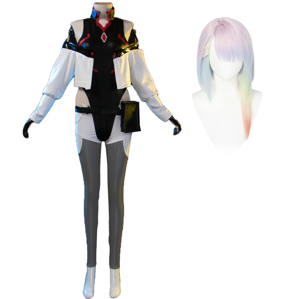 HOLOUN Punk Edgerunners Lucy เกมอะนิเมะคอสเพลย์เครื่องแต่งกายเซ็กซี่ Jumpsuit ฮาโลวีนคริสต์มาส