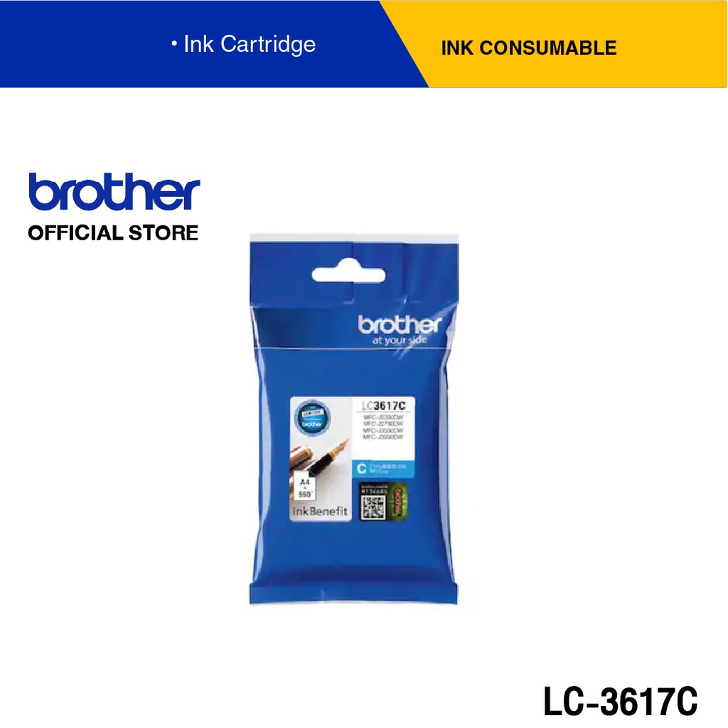 Brother LC3617C ตลับหมึก สีฟ้า สำหรับเครื่องอิงค์เจ็ทรุ่น MFC-J2330DW,MFC-J2730DW,MFC-J3530DW,MFC-J3