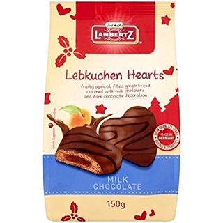 lambertz milk choco lebkuchen hearts 150g. แลมเบิร์ตซ์ มิลค์ ช็อกโกแลต เลบคูเชน ฮาร์ท 150กรัม merry christmas