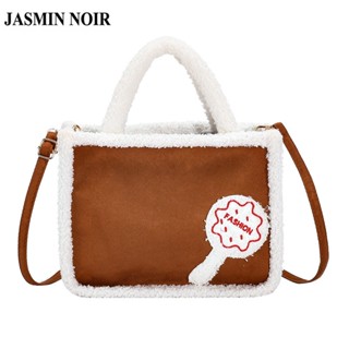 Jasmin NOIR กระเป๋าถือ กระเป๋าสะพาย หนังกลับนิ่ม แต่งขนเฟอร์ สําหรับสตรี