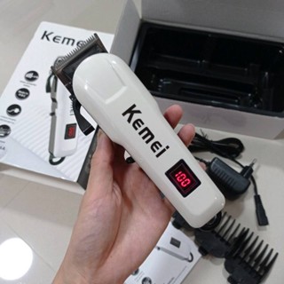 PP Kemei KM-809A ปัตตาเลี่ยนใบมีดสแตนเลส ปรับระดับได้ +หวีรองตัด 4 ขนาด ของแท้