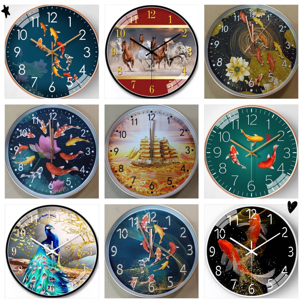 นาฬิกา นาฬิกาแขวน นาฬิกาแต่งบ้าน ติดฝาผนัง 8นิว 12นิ้วไม่มีเสียงรบกวน ติดวอลเปเปอร์ ห้องนอน ของปีใหม่