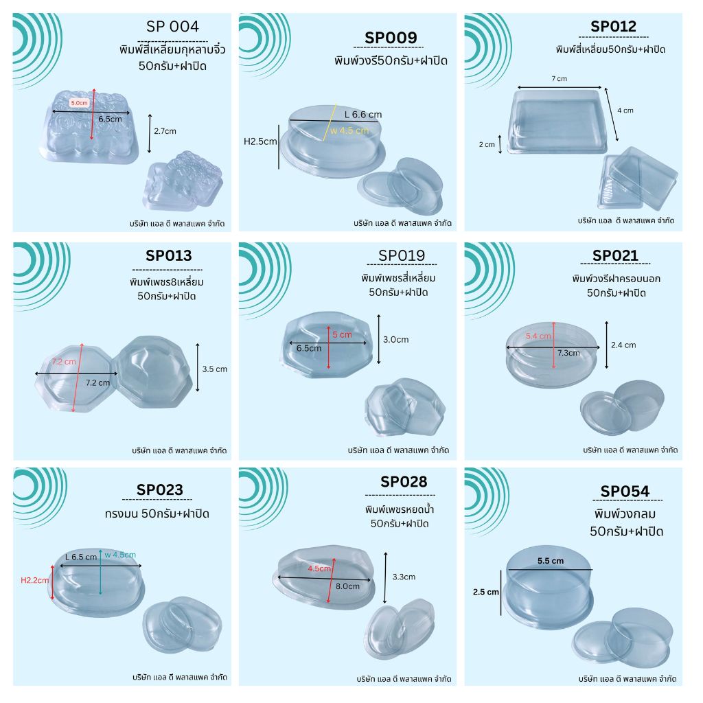(100เซต)แม่พิมพ์เทสบู่พลาสติกใสพร้อมฝาปิด กรอบสบู่50กรัม แม่พิม์ขนาด50กรัม พิมพ์วงรี วงกลมทรงเพชร