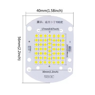 หลอดไฟ LED ขนาด 50W ชิป 3030SMD แสงสีขาว 30-34VDC