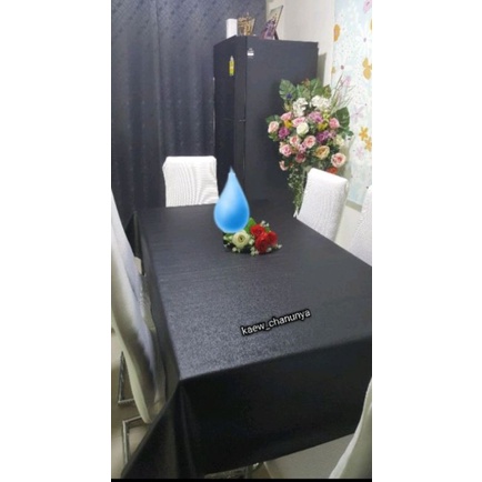#ผ้าปูโต๊ะ  pvc ลายหนัง prada สีดำ ขนาด 1.4m x 3m กันน้ำ 100% กันร้อนได้ดี ทำความสะอาดง่าย
