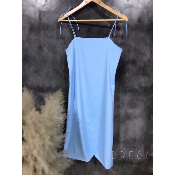 NW style เดรสสายเดี่ยว ผูกไหล่ ยาว 33” 12 สี 6 ไซส์ XS ถึง XXL ตัดใหม่ทุกชิ้น แจ้งปรับขนาดได้ค่ะ