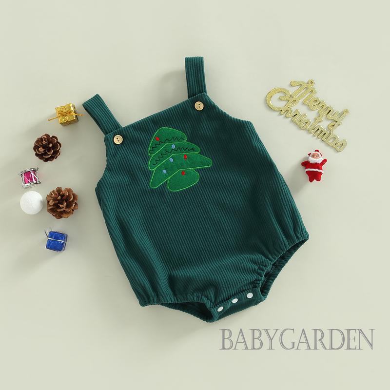 Babygarden- ชุดรอมเปอร์ บอดี้สูท แขนกุด ลายซานตาคลอส ต้นไม้ กวาง ลําลอง ใส่ได้ทุกวัน สําหรับเด็กผู้ชาย และเด็กผู้หญิง อายุ 0-18 เดือน