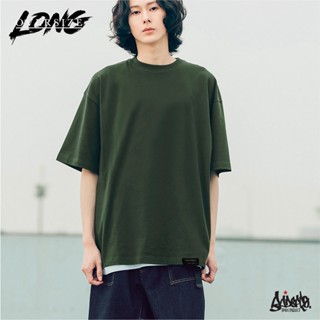 🔥 12.12 SALE 🔥 ® เสื้อ Oversize Long ( รุ่นแขนยาว ) สีเขียวมะกอก เสื้อยืด ชาย หญิง M L / OL