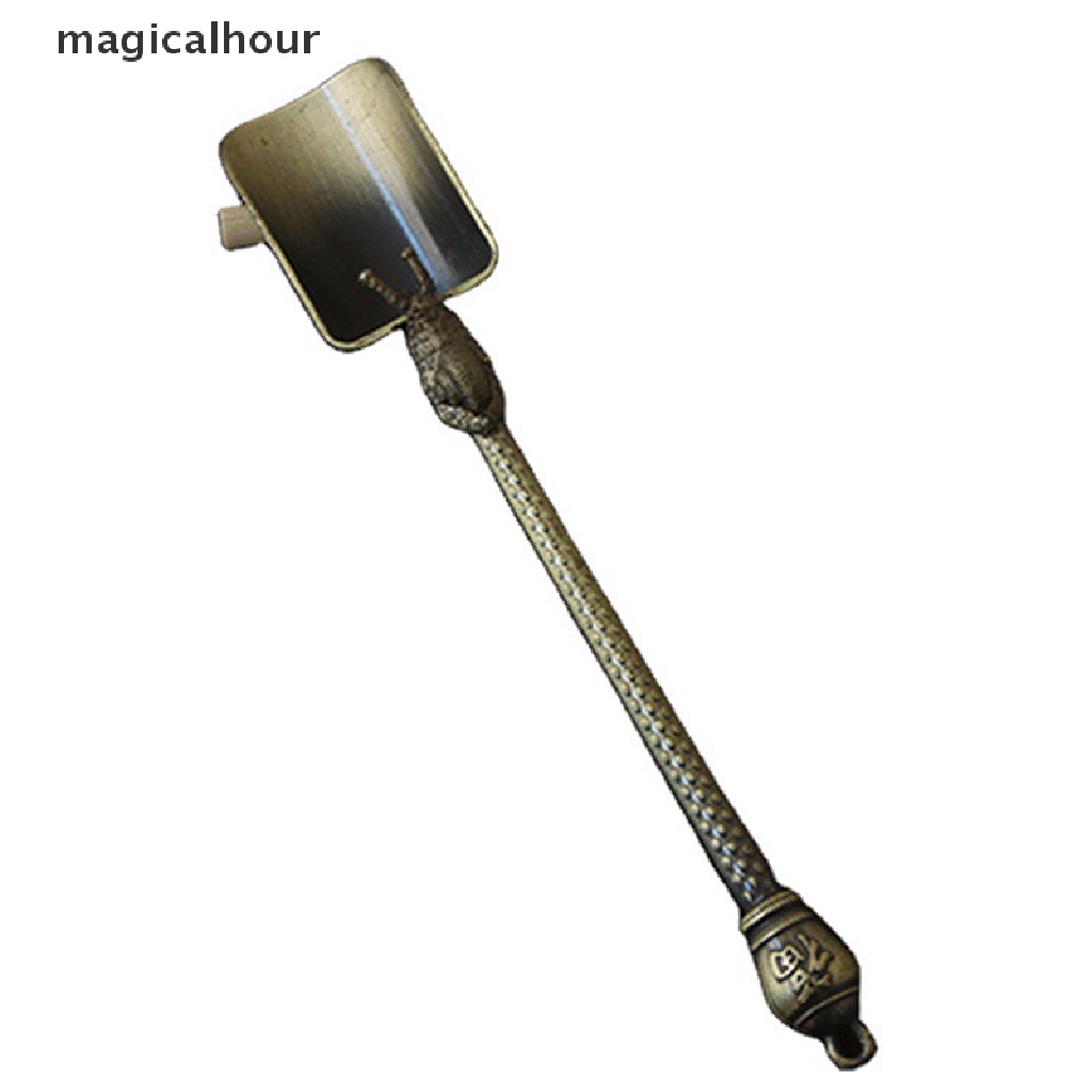 Magicalhour ^ ^ ช้อนชารูปพลั่วย้อนยุคอุปกรณ์ชงชาสไตล์จีนช้อนน้ําตาลทองแดง * ใหม่