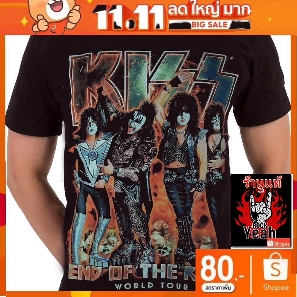 เสื้อวง Kiss วงร็อค งานทัวร์ วินเทจ คิส  RCM1786
