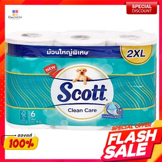 สก๊อตต์ คลีนแคร์ กระดาษชำระ ม้วนใหญ่พิเศษ 2XL แพ็ค 6 ม้วนScott Clean Care Toilet Tissue Extra Large Roll 2XL Pack 6 Roll