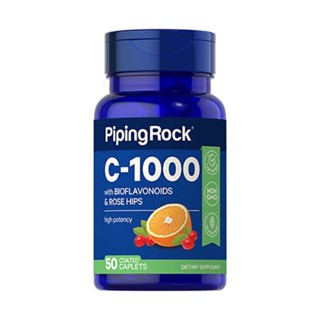 PipingRock วิตามินซี 1000 mg with Bioflavonoids &amp; Rose Hips, 50 แคปเล็ทเคลือบ