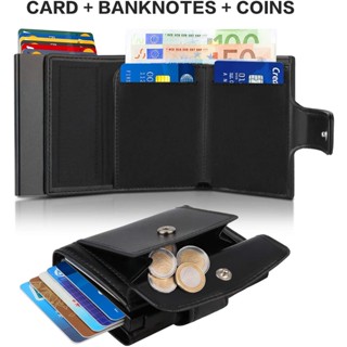 SEMORID 2021 New Rfid Wallet Men Money Mini Bag Male Aluminium Card Holder Wallet Small Leather Wallet Thin And Light Co