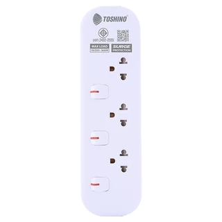 ‼️ ถูกที่สุด ส่งทุกวัน ปลั๊กไฟ ปลั๊กพ่วง ยี่ห้อ Toshino รุ่น JT มี 3/4/5/6 ช่อง สาย 3 เมตร และ 5 เมตร รับไฟ 3600 วัตต์