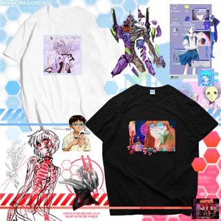 เสื้อยืด Neon Genesis Evangelion Ling Boli EVA ไอน้ำ retro ญี่ปุ่นอะนิเมะอุปกรณ์ต่อพ่วงเสื้อยืดแขนสั้น clothes