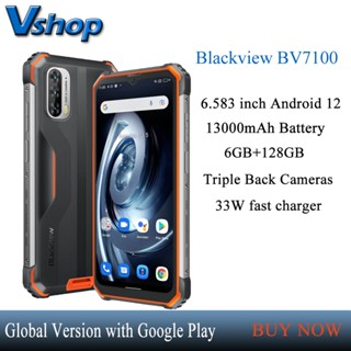 Global Version Blackview BV7100 Rugged Phone 6GB 128GB 13000mAh Andriod 12 Octa Core Mobile Phone 6.58 Waterproof Cell Phone